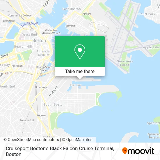 Cruiseport Boston's Black Falcon Cruise Terminal map