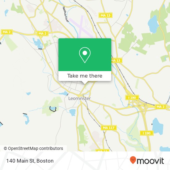 Mapa de 140 Main St, Leominster, MA 01453