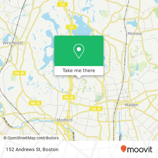 Mapa de 152 Andrews St, Medford, MA 02155