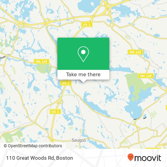 Mapa de 110 Great Woods Rd, Saugus, MA 01906