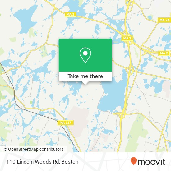 Mapa de 110 Lincoln Woods Rd, Waltham, MA 02451