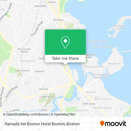 Mapa de Ramada Inn Boston Hotel Boston