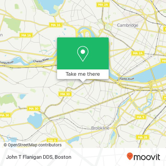Mapa de John T Flanigan DDS, 196 Harvard Ave