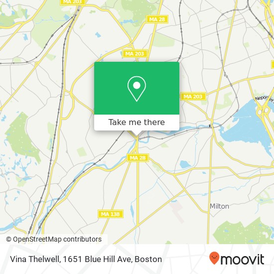 Mapa de Vina Thelwell, 1651 Blue Hill Ave