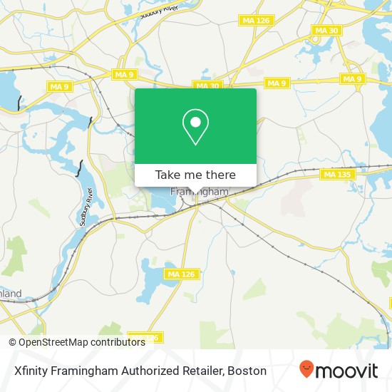 Mapa de Xfinity Framingham Authorized Retailer