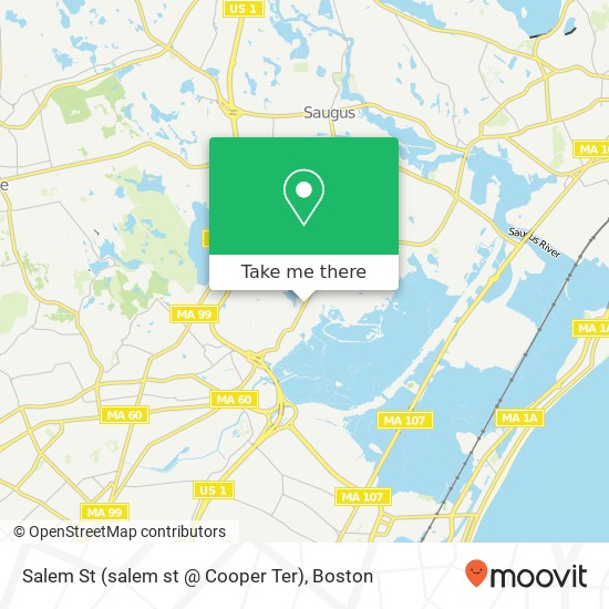 Mapa de Salem St (salem st @ Cooper Ter), Revere, MA 02151