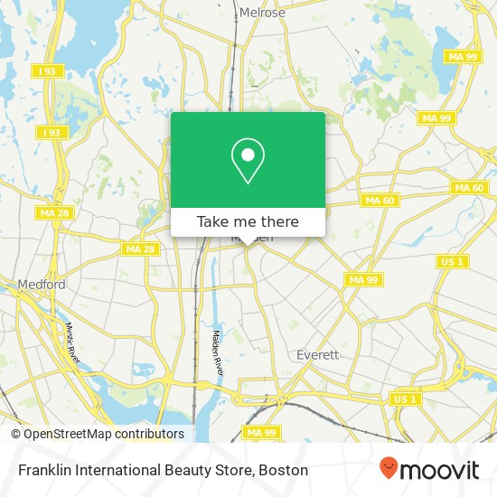 Mapa de Franklin International Beauty Store, 22 Eastern Ave