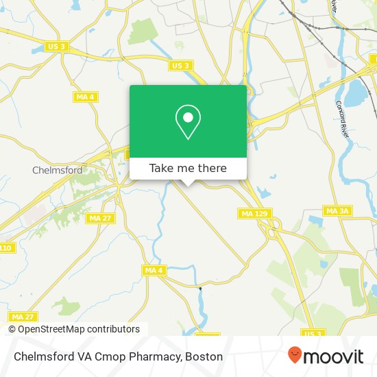Mapa de Chelmsford VA Cmop Pharmacy, 10 Industrial Ave