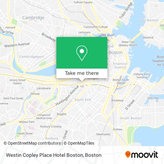 Westin Copley Place Hotel Boston map