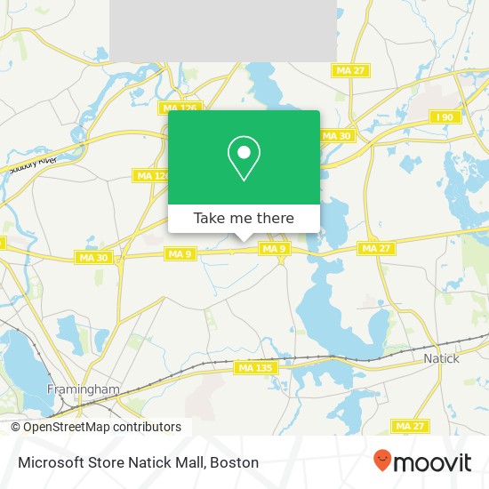 Microsoft Store Natick Mall, 1245 Worcester St map