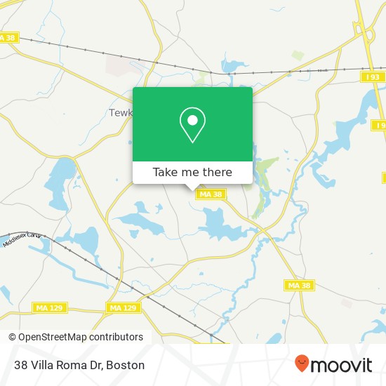 Mapa de 38 Villa Roma Dr, Tewksbury, MA 01876