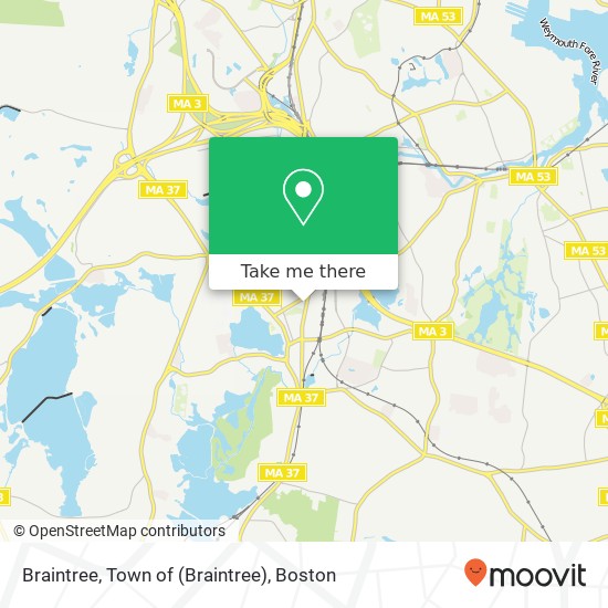 Mapa de Braintree, Town of