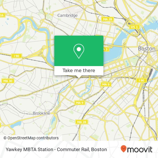 Mapa de Yawkey MBTA Station - Commuter Rail