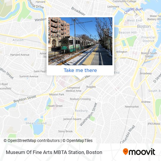 Mapa de Museum Of Fine Arts MBTA Station