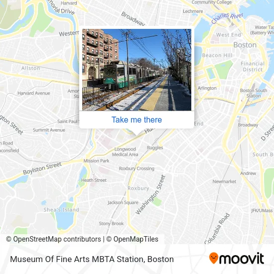 Mapa de Museum Of Fine Arts MBTA Station