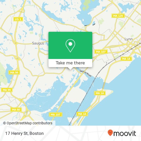 Mapa de 17 Henry St, Saugus, MA 01906