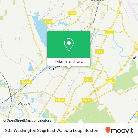 205 Washington St @ East Walpole Loop map