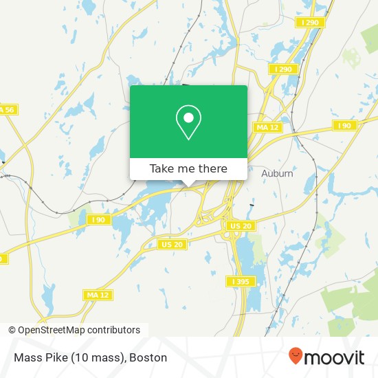 Mapa de Mass Pike (10 mass), Auburn, <B>MA< / B> 01501