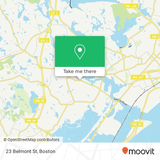 Mapa de 23 Belmont St, Saugus, MA 01906