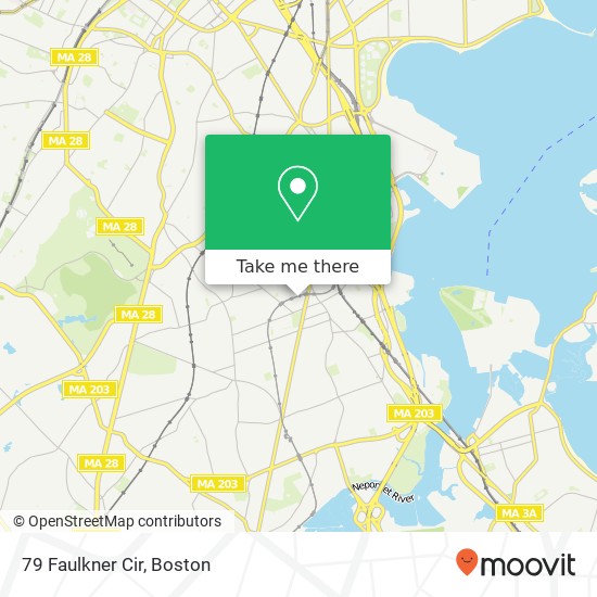 Mapa de 79 Faulkner Cir, Dorchester, MA 02122