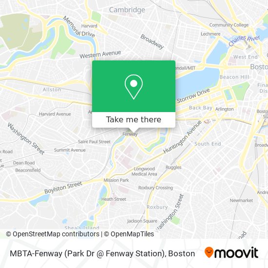 Mapa de MBTA-Fenway (Park Dr @ Fenway Station)