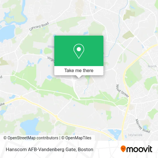 Hanscom AFB-Vandenberg Gate map