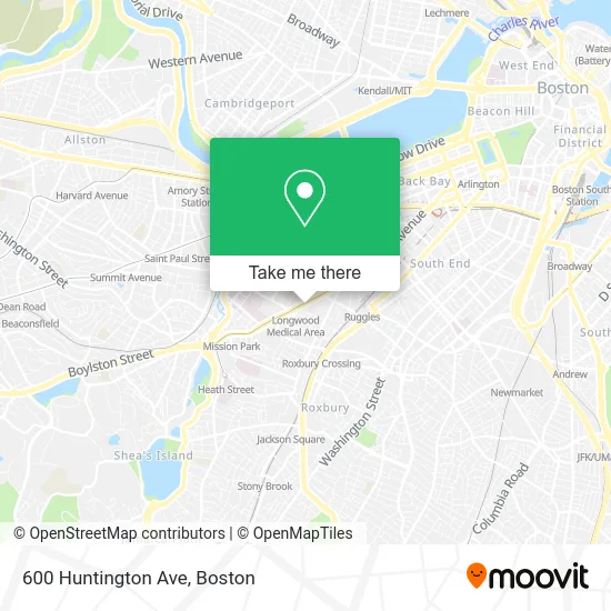 600 Huntington Ave map