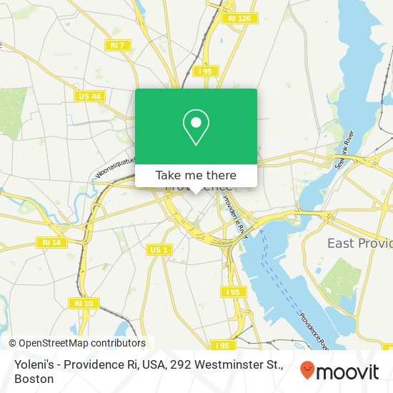 Mapa de Yoleni's - Providence Ri, USA, 292 Westminster St.