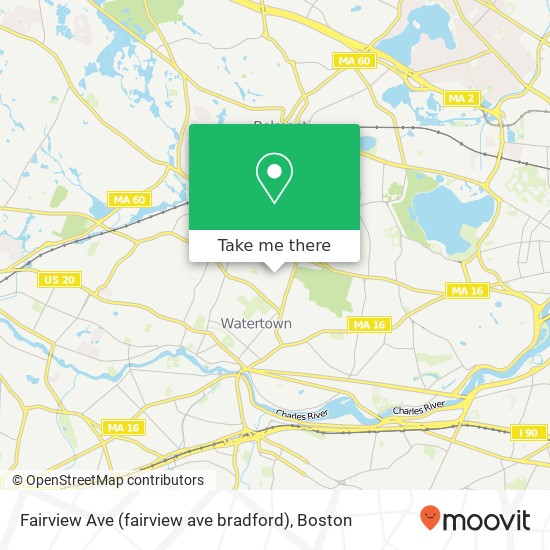 Mapa de Fairview Ave (fairview ave bradford), Watertown, MA 02472