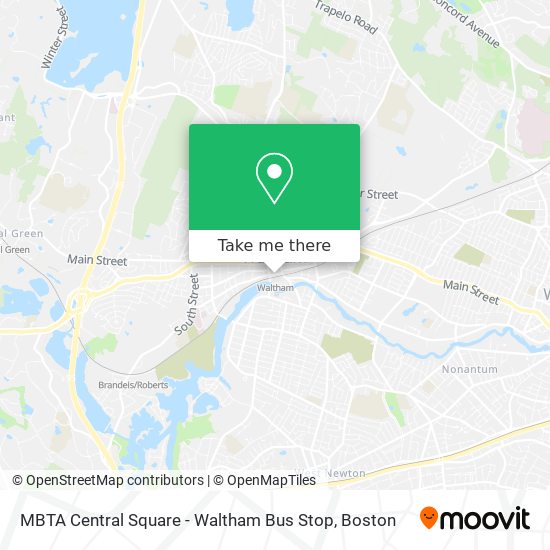 Mapa de MBTA Central Square - Waltham Bus Stop