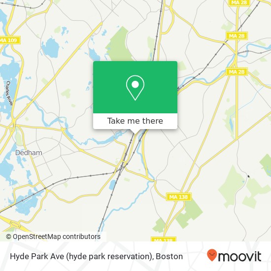 Mapa de Hyde Park Ave (hyde park reservation), Hyde Park, MA 02136