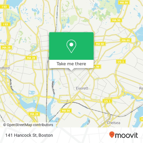 Mapa de 141 Hancock St, Malden, MA 02148