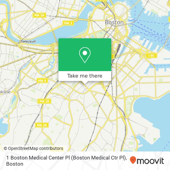 1 Boston Medical Center Pl (Boston Medical Ctr Pl), Boston, <B>MA< / B> 02118 map