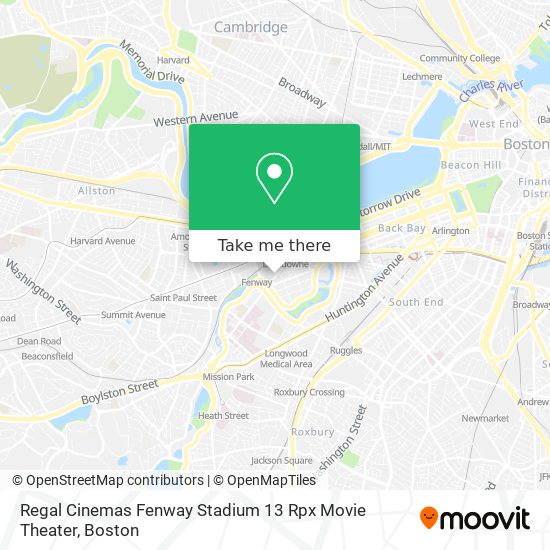 Mapa de Regal Cinemas Fenway Stadium 13 Rpx Movie Theater