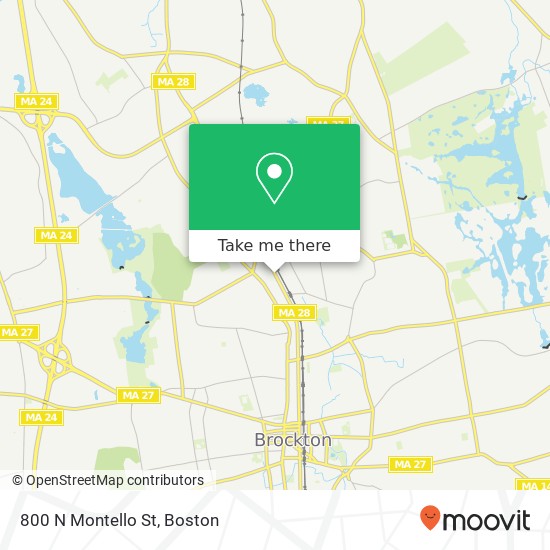 Mapa de 800 N Montello St, Brockton, MA 02301