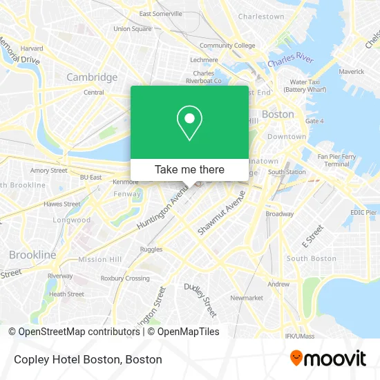Copley Hotel Boston map