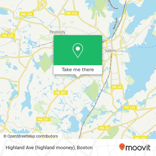 Highland Ave (highland mooney), Salem (SALEM), MA 01970 map