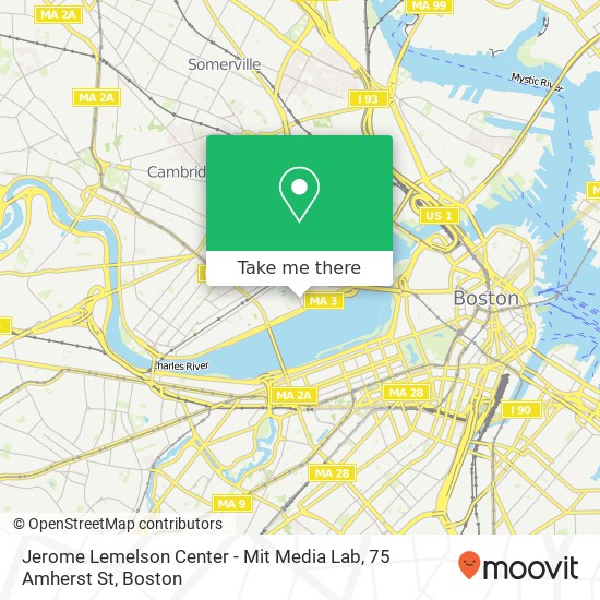 Mapa de Jerome Lemelson Center - Mit Media Lab, 75 Amherst St