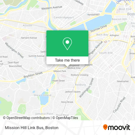 Mission Hill Link Bus map