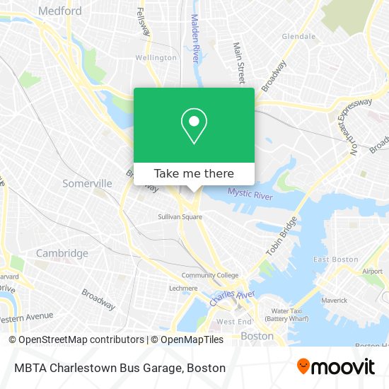 Mapa de MBTA Charlestown Bus Garage