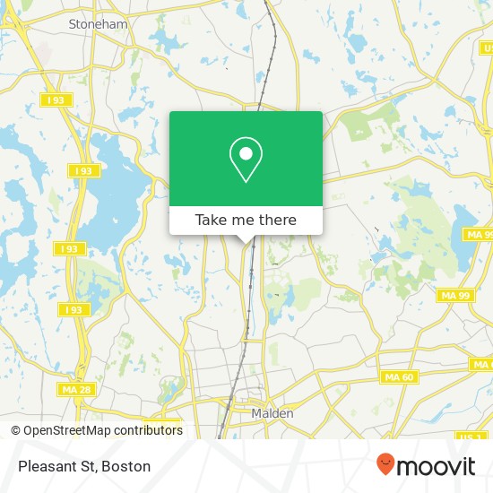 Mapa de Pleasant St, Melrose, MA 02176