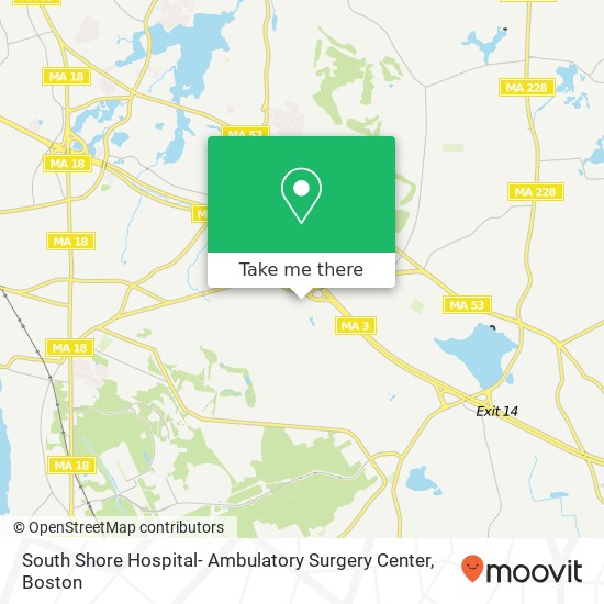 Mapa de South Shore Hospital- Ambulatory Surgery Center, 2 Pond Park Rd