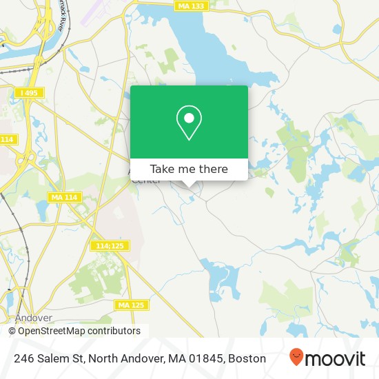 Mapa de 246 Salem St, North Andover, MA 01845