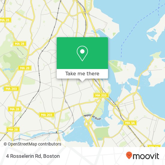 Mapa de 4 Rosselerin Rd, Dorchester, MA 02122