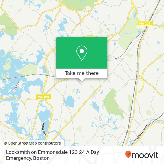 Locksmith on Emmonsdale 123 24 A Day Emergency, 55 Emmonsdale Rd map