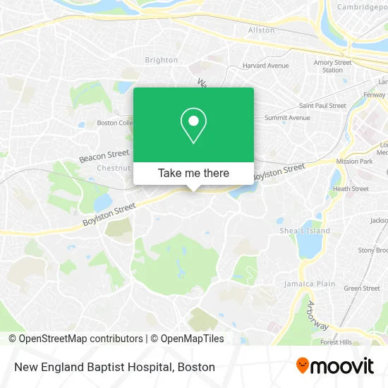 New England Baptist Hospital map