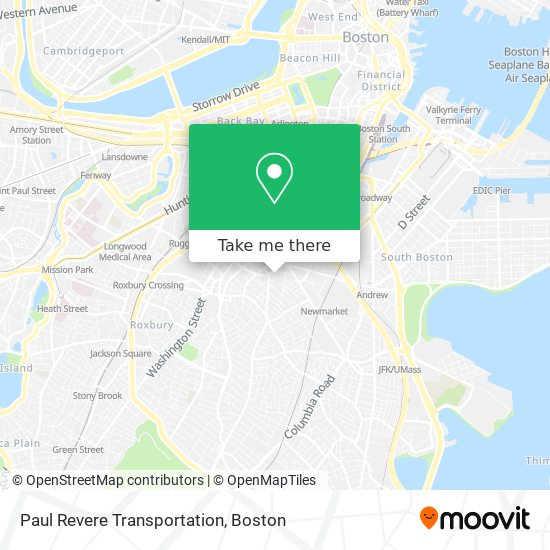 Mapa de Paul Revere Transportation