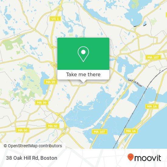 Mapa de 38 Oak Hill Rd, Saugus, MA 01906