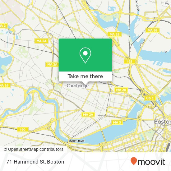 Mapa de 71 Hammond St, Somerville, MA 02143