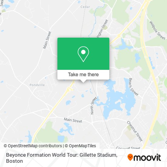 Mapa de Beyonce Formation World Tour: Gillette Stadium